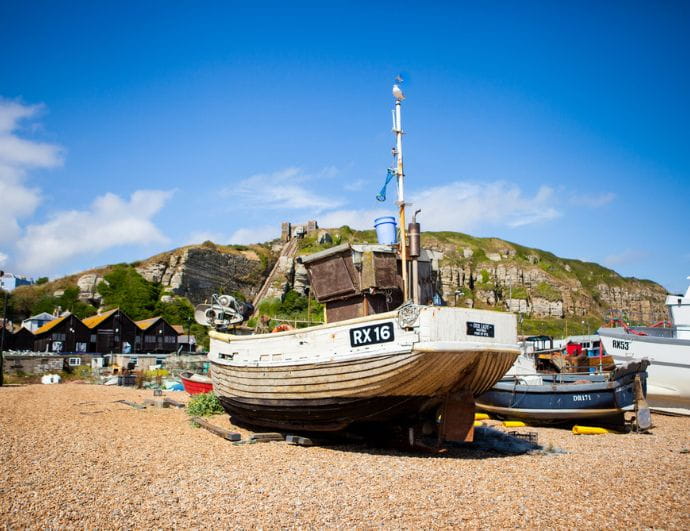 Boat on Hastings beach