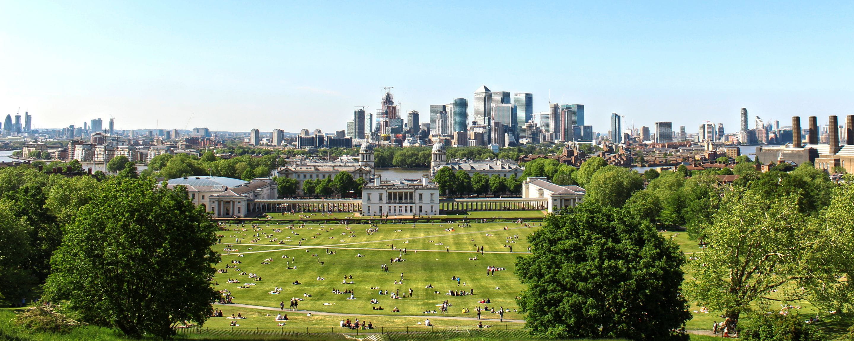 panorama of Greenwich Park with views over the City