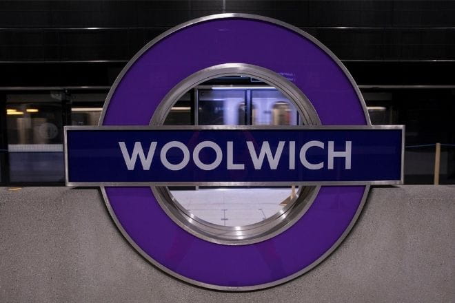 platform sign at Woolwich