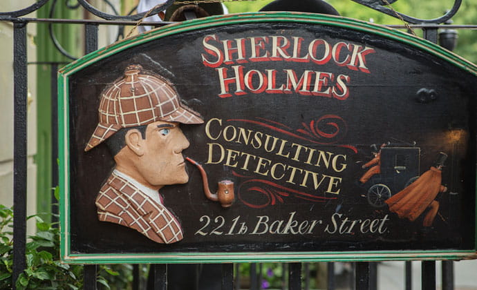 Sherlock Holmes Museum sign