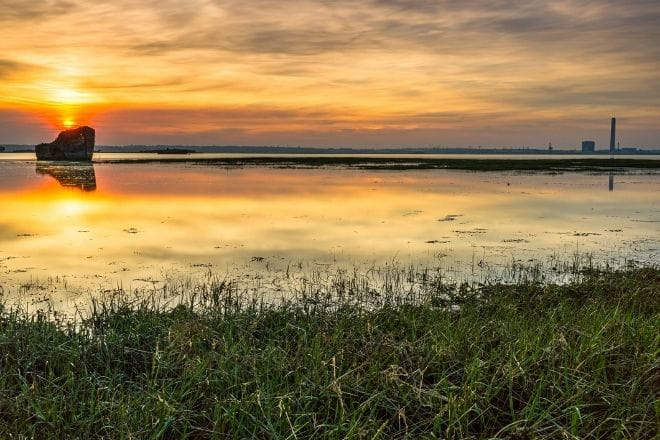 mudflats in Kent at sunset