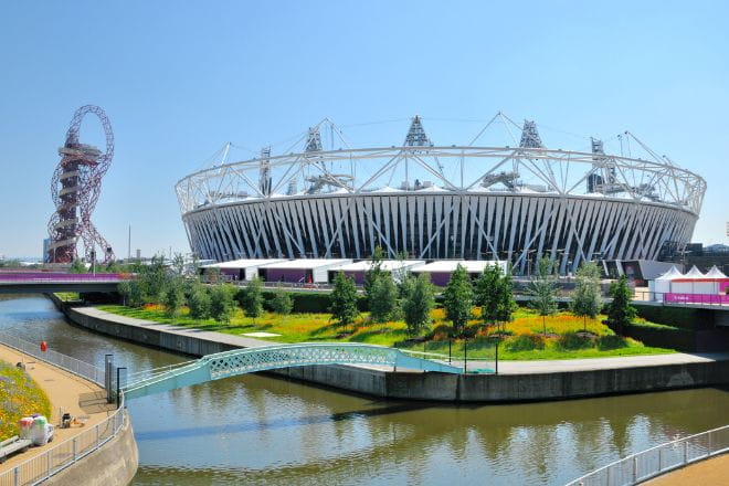 Olympic Park, Stratford with the Orbital in the background