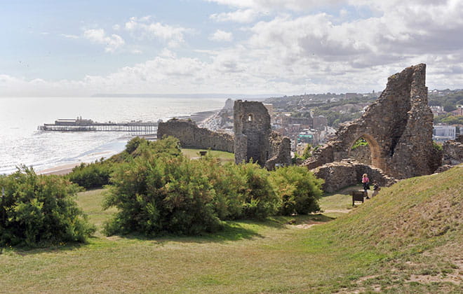 a castle on a hill