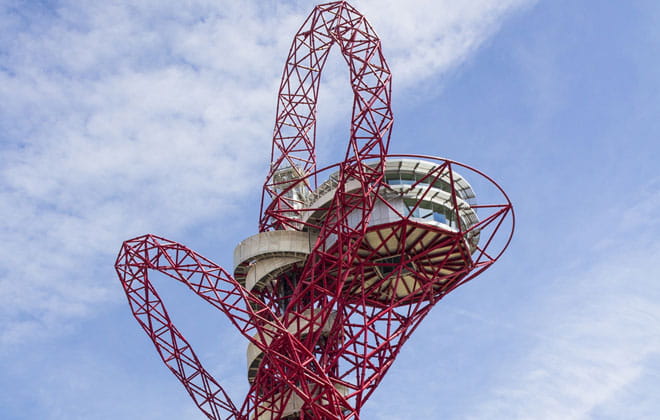 Top of Arcelormittal Orbit sculpture