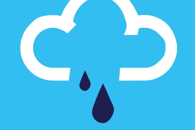 rain cloud illustration on a blue background