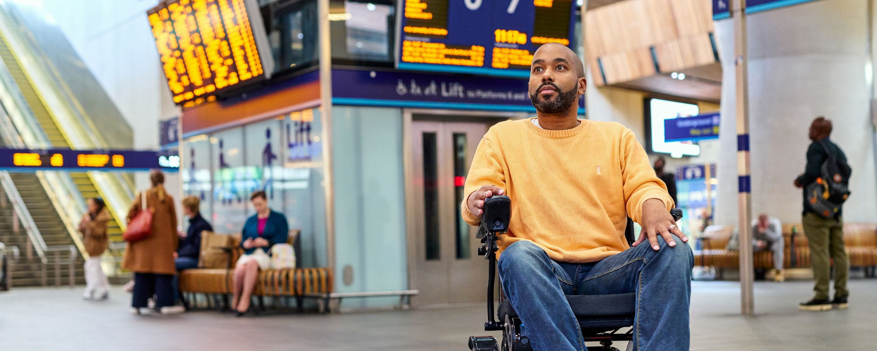 a wheelchair user at London Bridge station