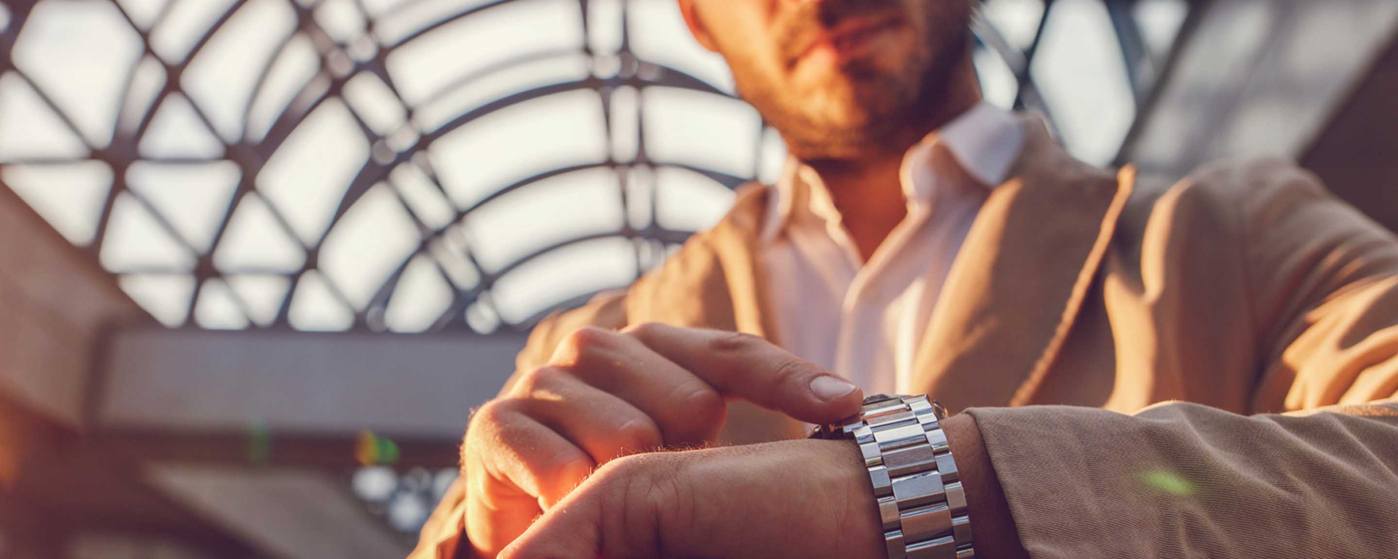 Man looking at watch