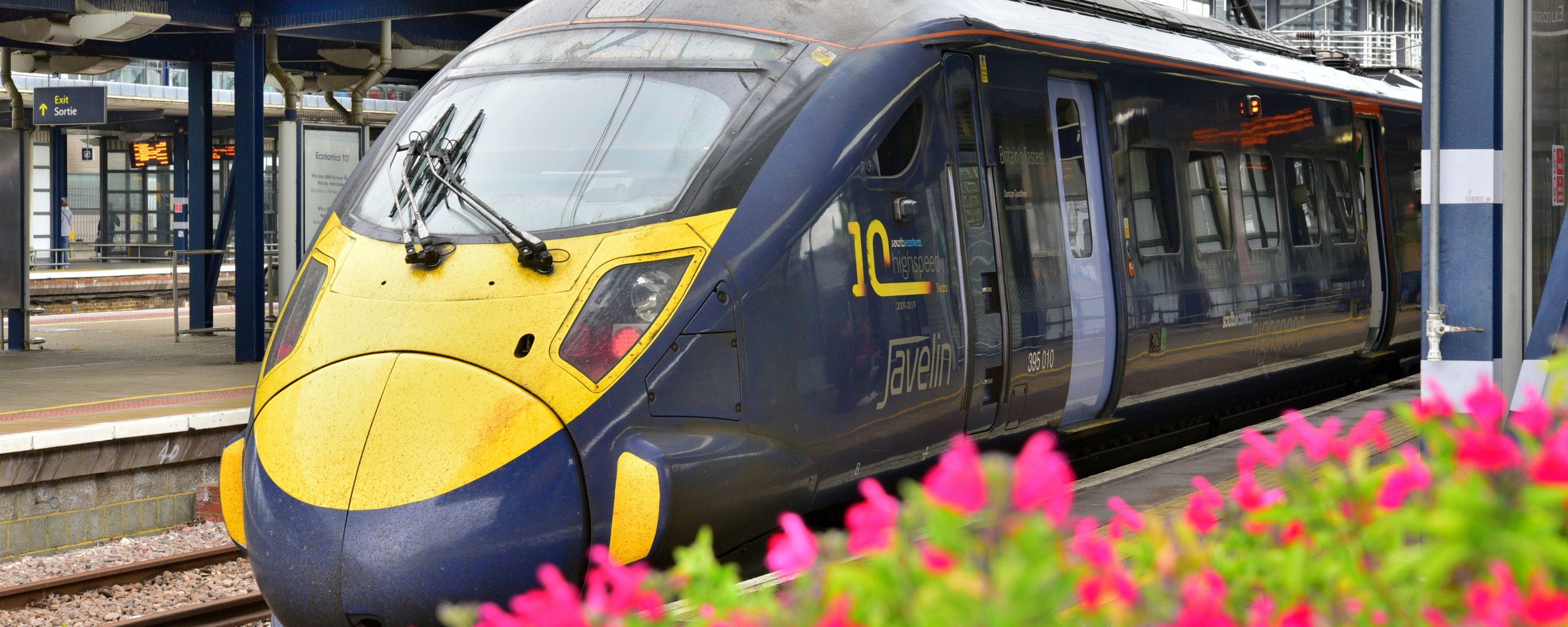 HIghspeed Javelin train at a station platform