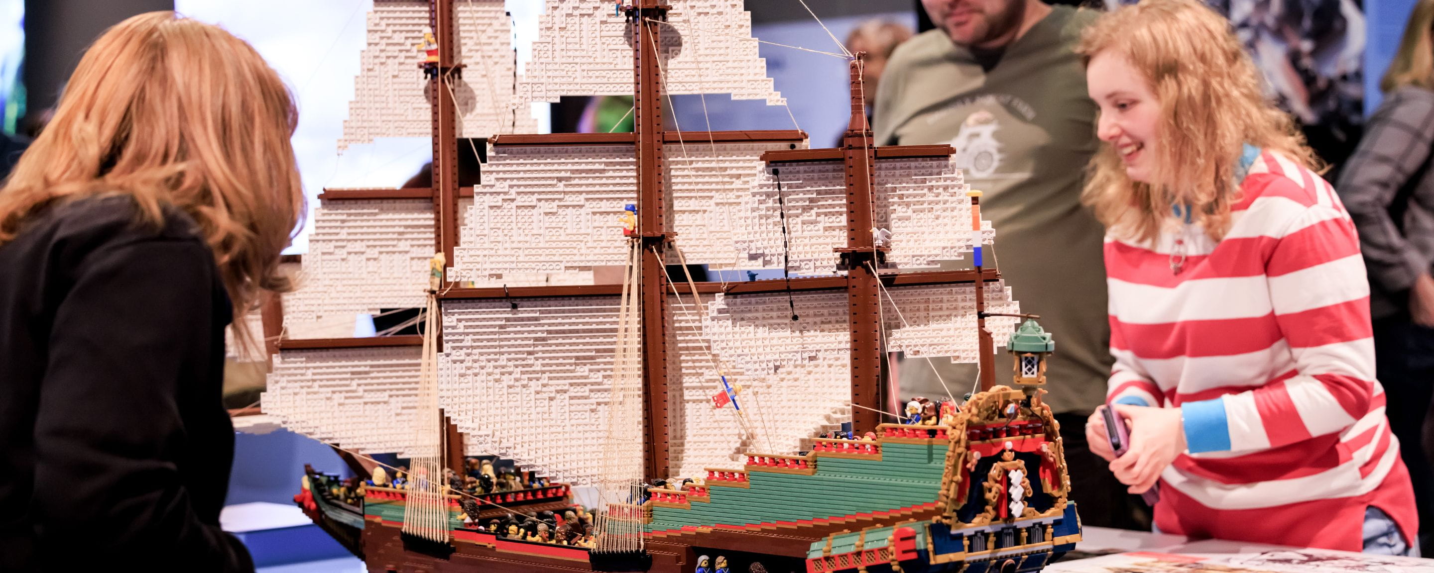 people visiting the LEGO exhibition at The Historic Dockyard Chatham