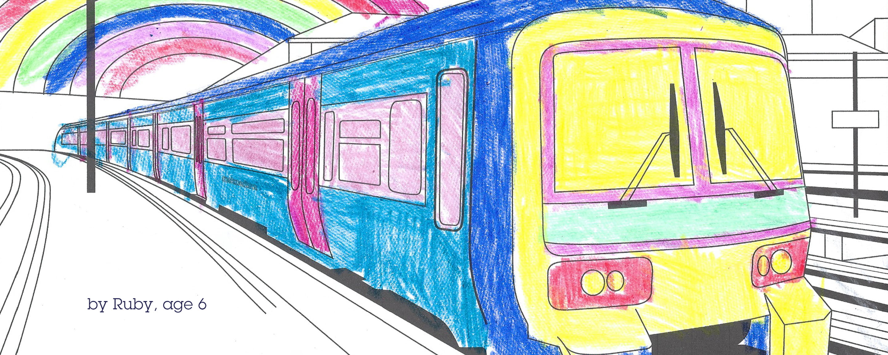 Picture of a coloured in train