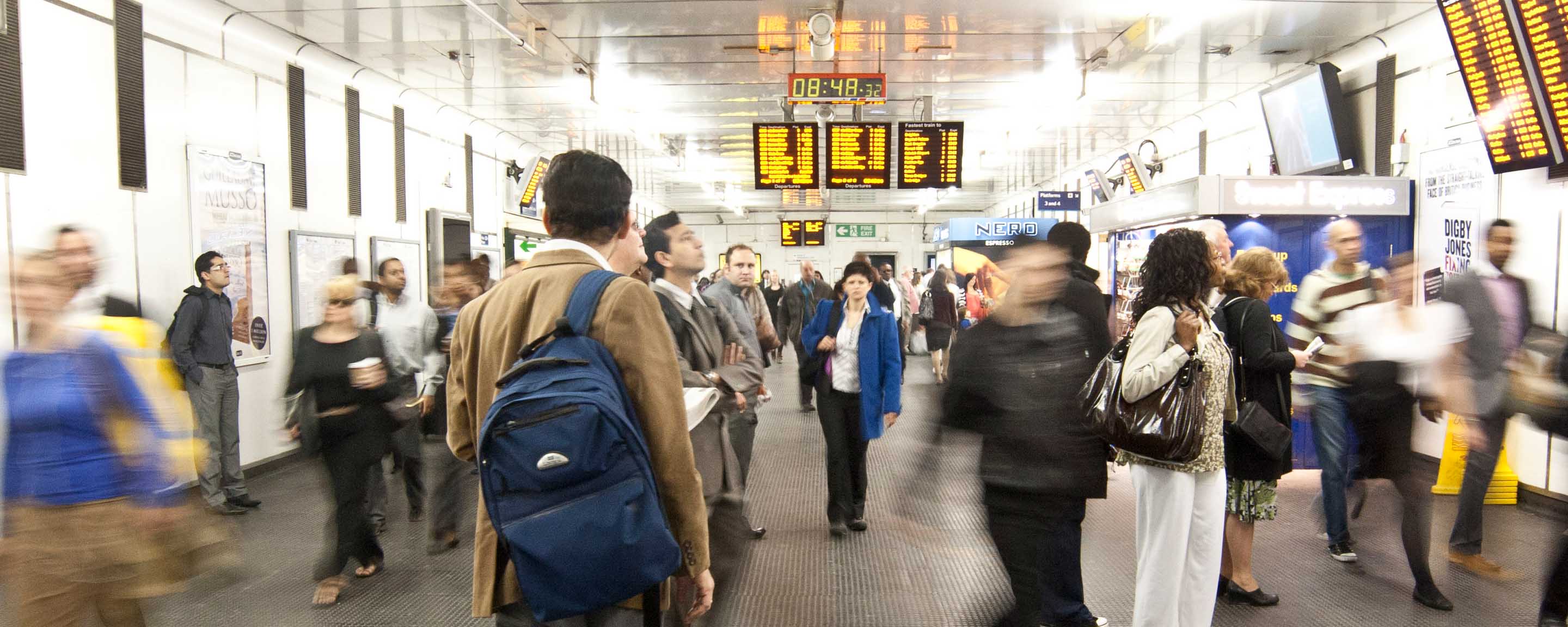 Crowd in station