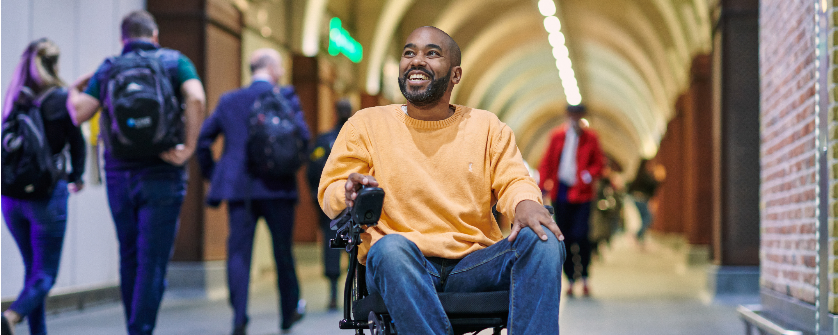 Man in wheelchair at London Bridge station