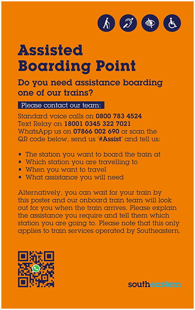 Assisted boarding point station poster