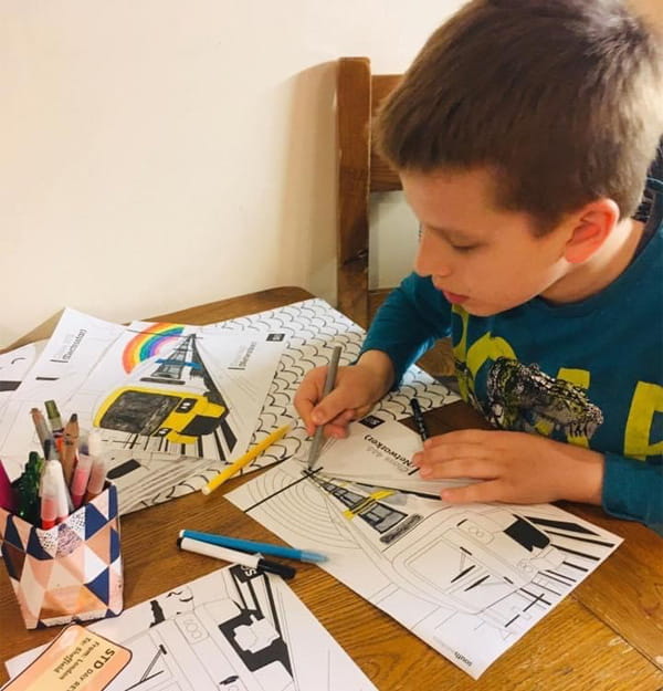 Colouring in at The Butterfly Autism charity