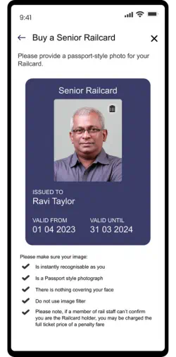 Step 3 Senior Railcard
