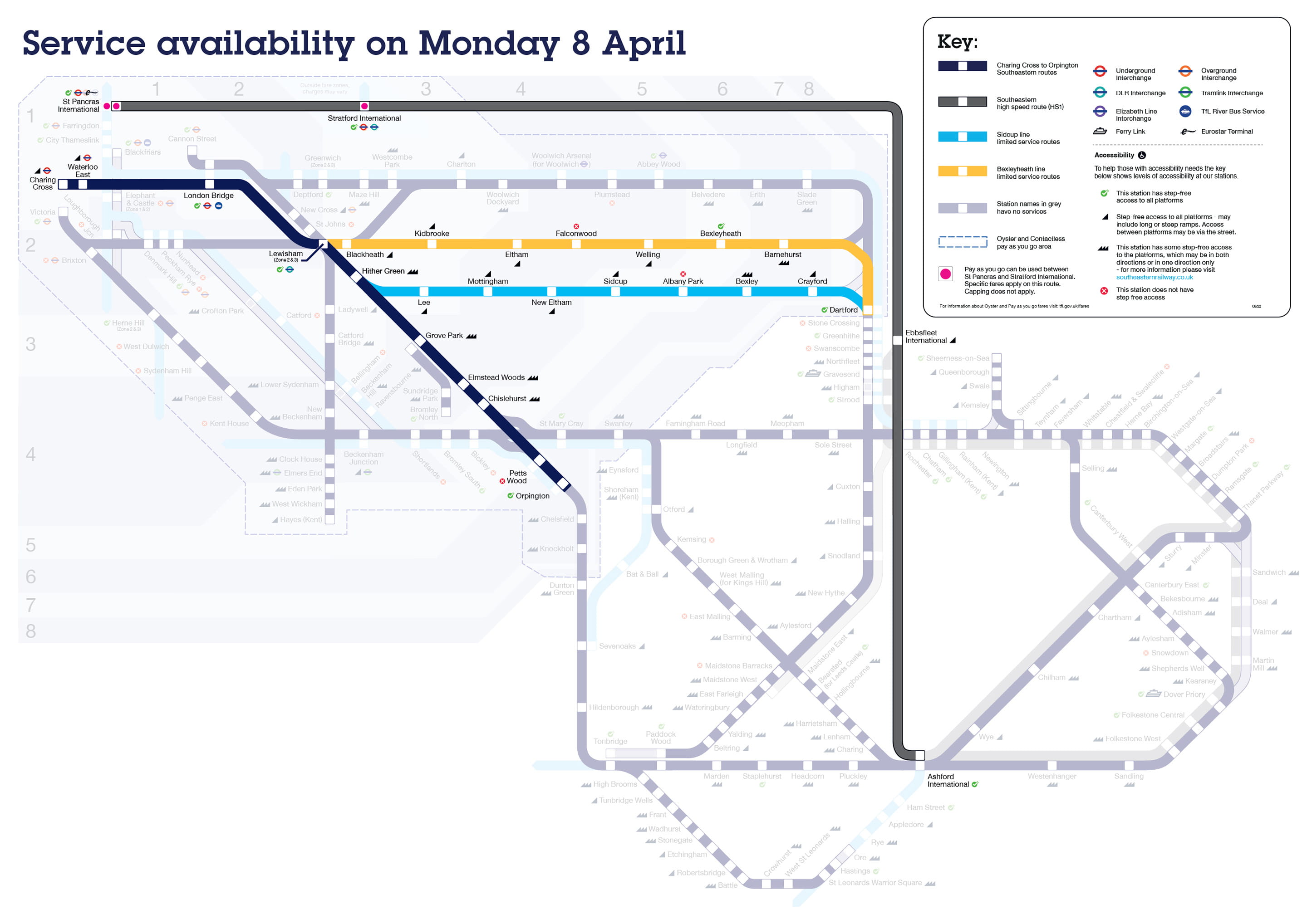 Service Availability Map Monday 8 April