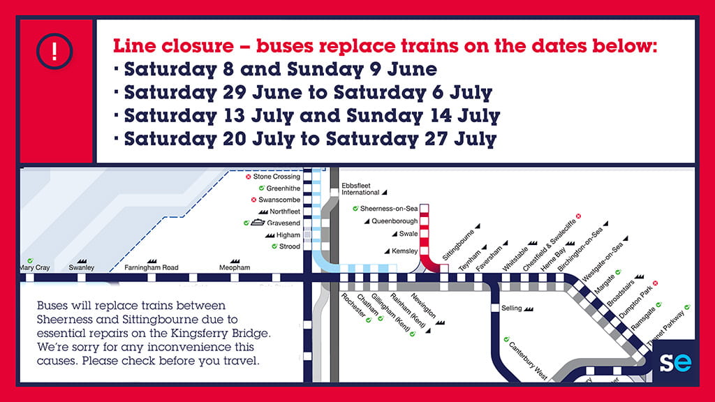 Line closure bus replacement dates