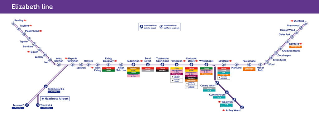 map of the Elizabeth line