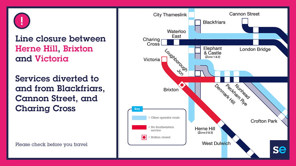 Line closure between Herne Hill, Brixton and Victoria