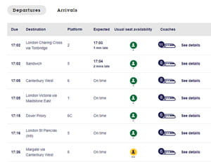 live departure board results