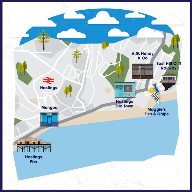 tourist map of hastings