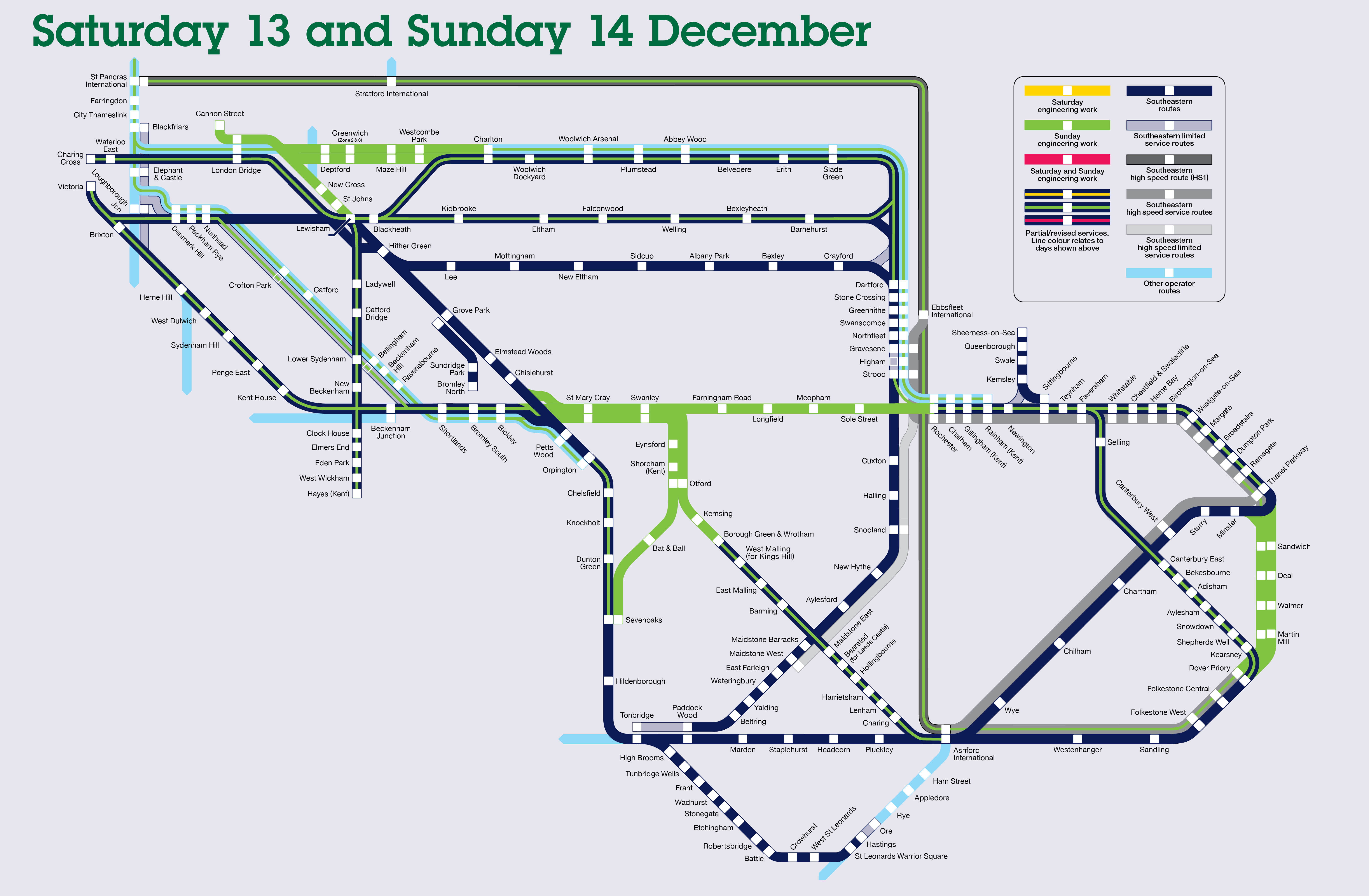 Engineering work Saturday 20 to Sunday 21 Dec 25