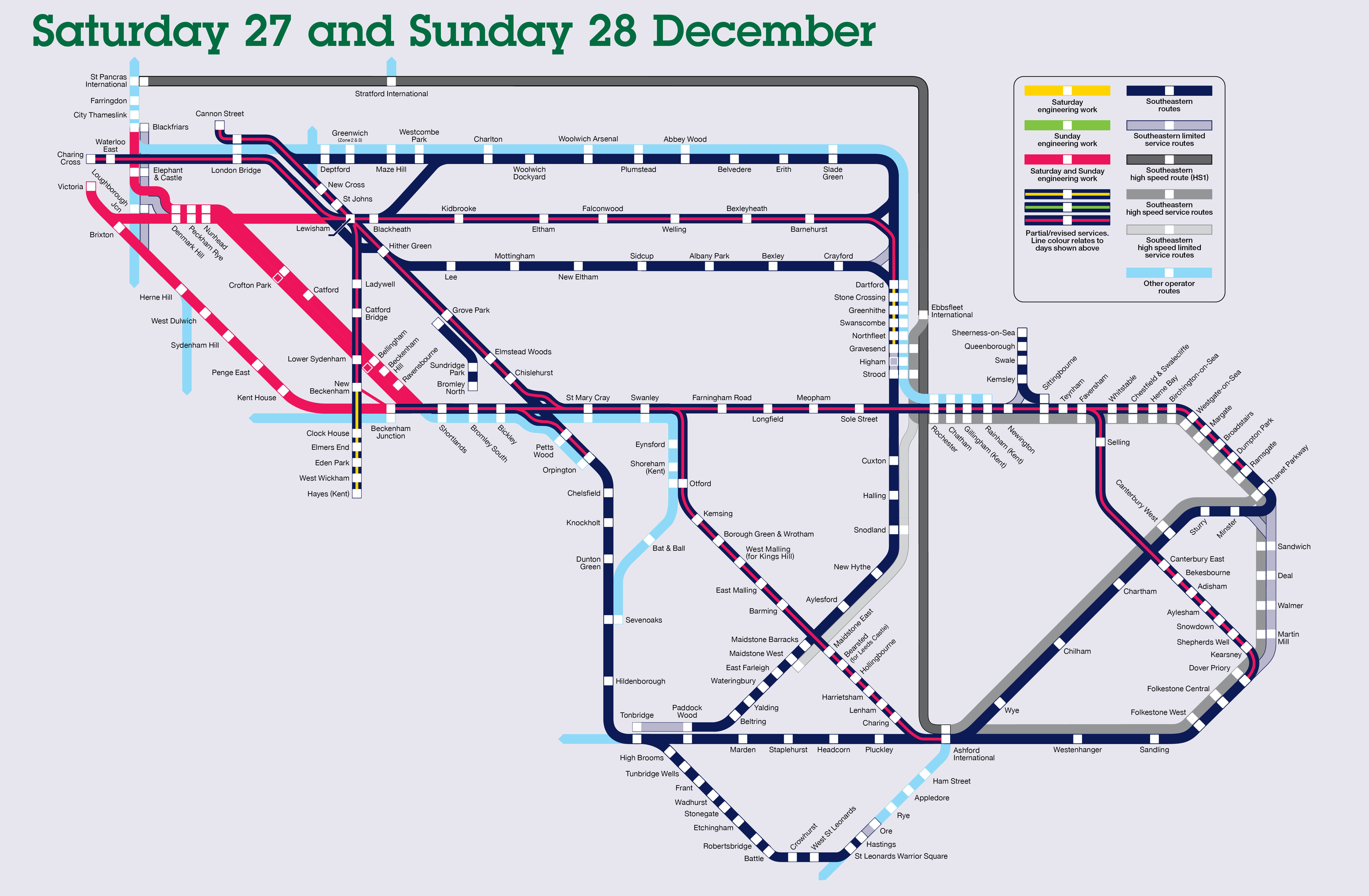 Engineering work Monday 21 to Sunday 28 Dec 25