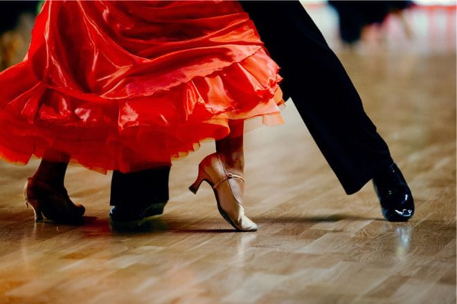 a couple dancing the tango