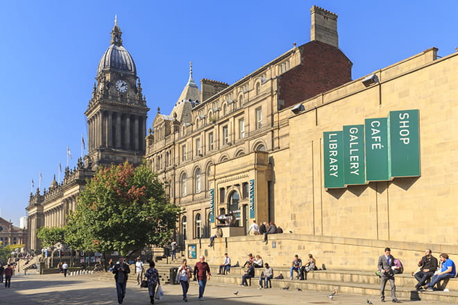 Leeds Town Hall and the Art Gallery on the Headrow 