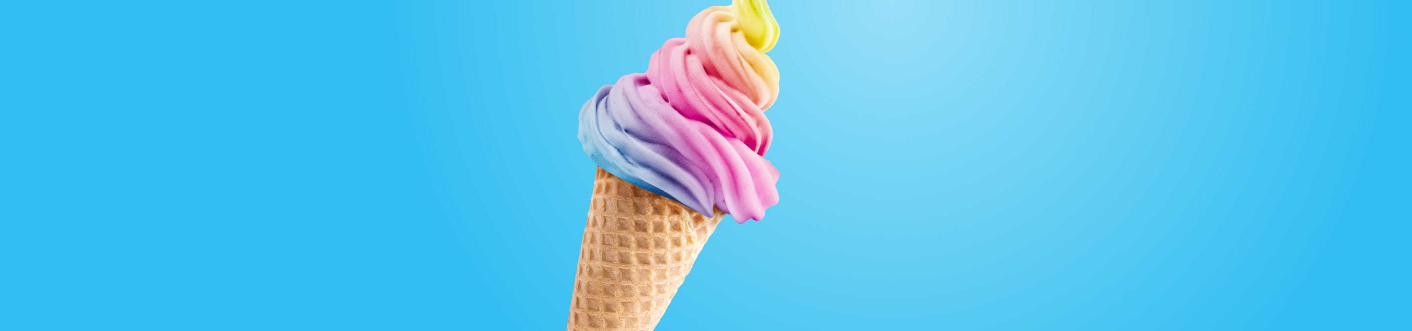 Colourful ice cream cone