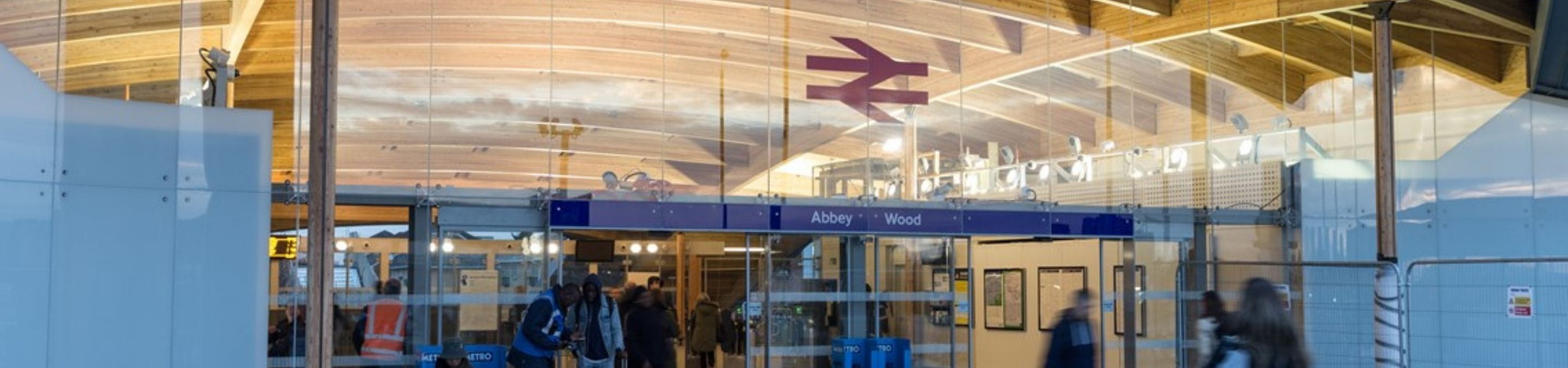 the entrance of Abbey Wood station