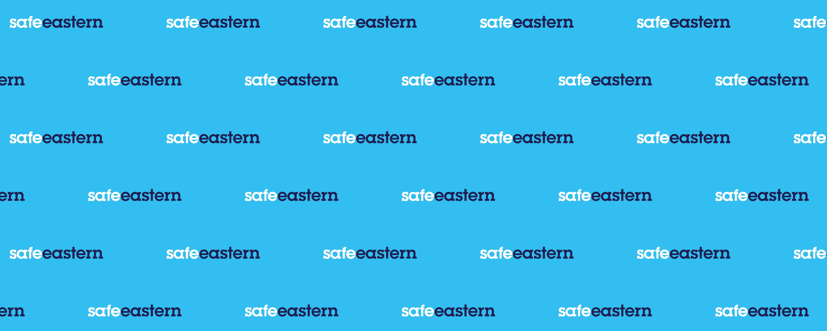 safeeastern logo on a light blue background