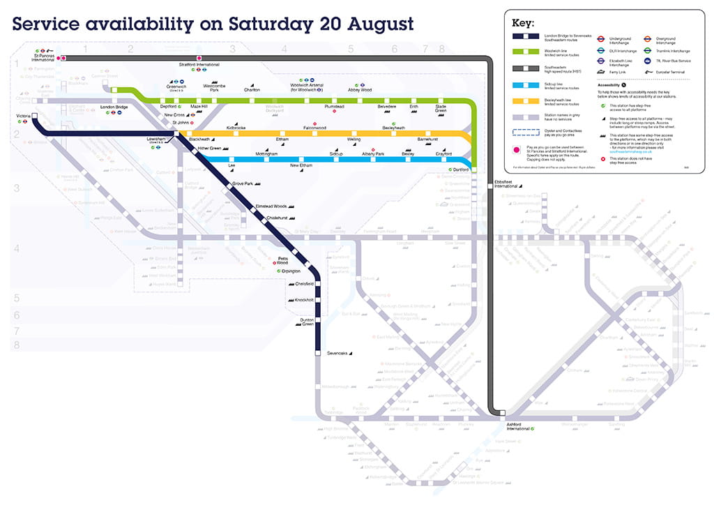 Service availability on Saturday 20 August